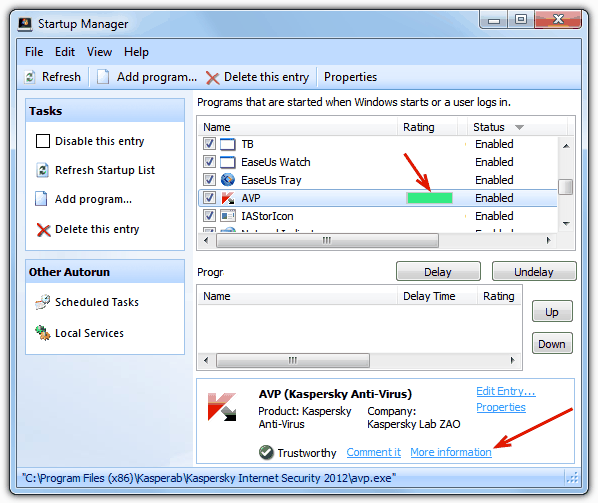Glary Utilities startup manager