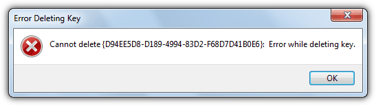 Error While Deleting Key