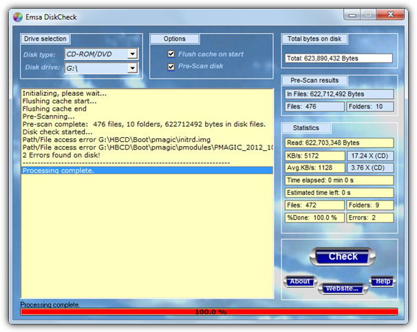 emsa diskcheck running a file scan