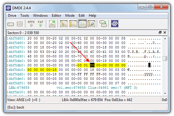 Edit hex to clear dirty bit