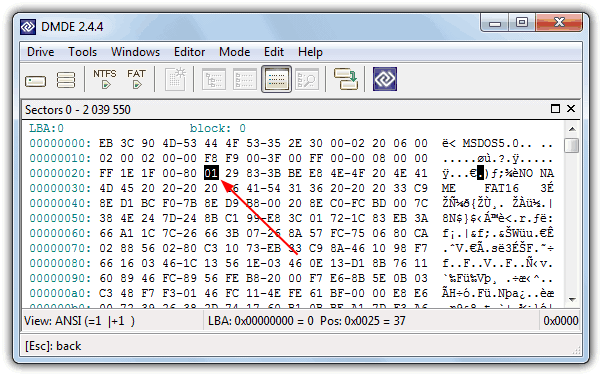 clear dirty on fat16