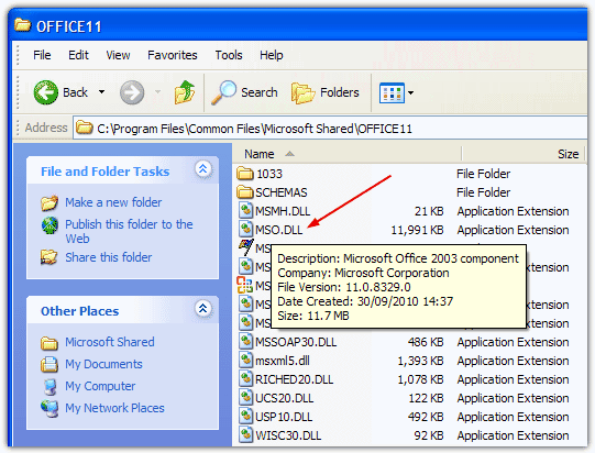 Replace Office MSO.dll file