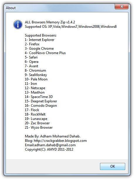 about all browsers memory zip
