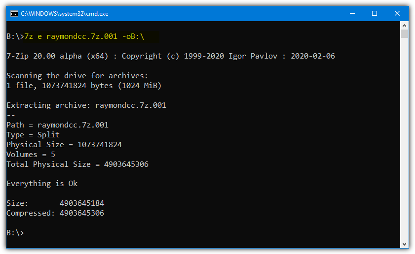 7zip extract split archive