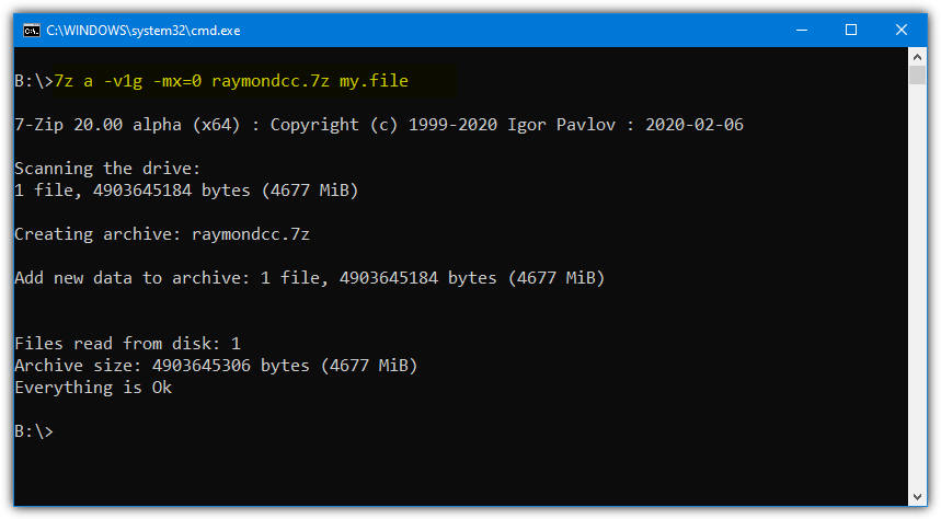 7zip split archive