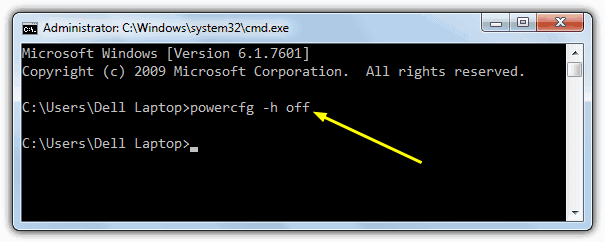 powercfg turn off hibernate