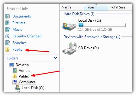 Vista Public Folder