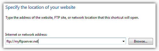 custom network location