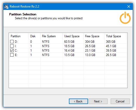reboot restore rx protect drives