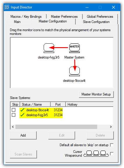 input director master configuration