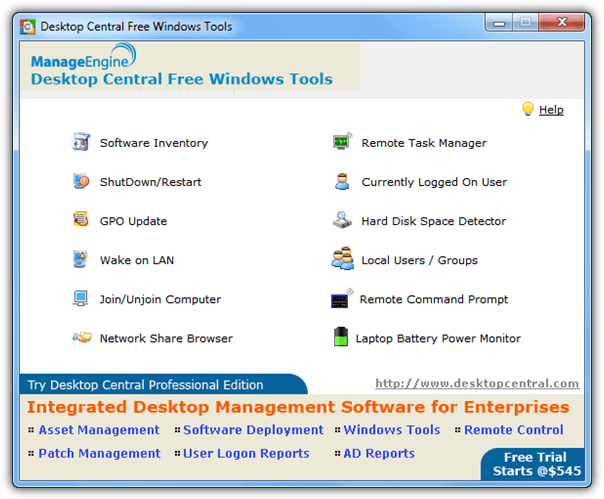 desktop central free windows tools