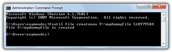 fsutil file createnew