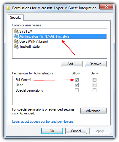 Full Control Registry Permissions