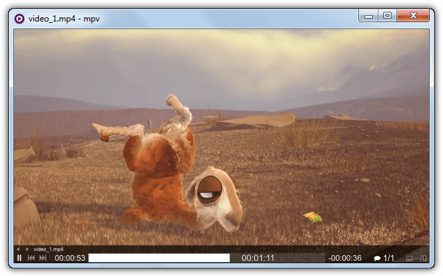 play exe video with mpv