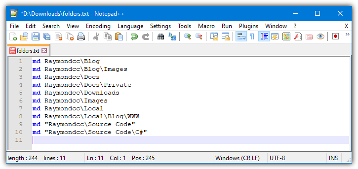 Notepad md script