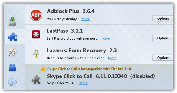 extension is incompatible with firefox