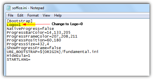 disable openoffice splash screen