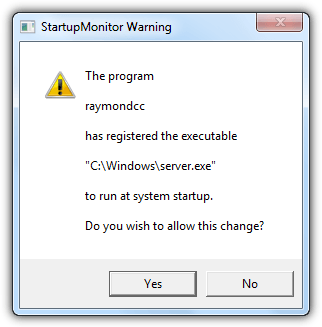 startupmonitor warning