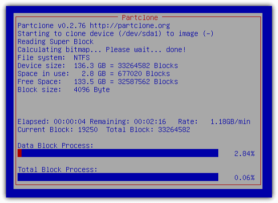 clonezilla backup process