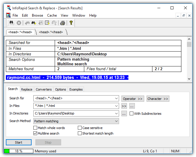 inforapid search replace