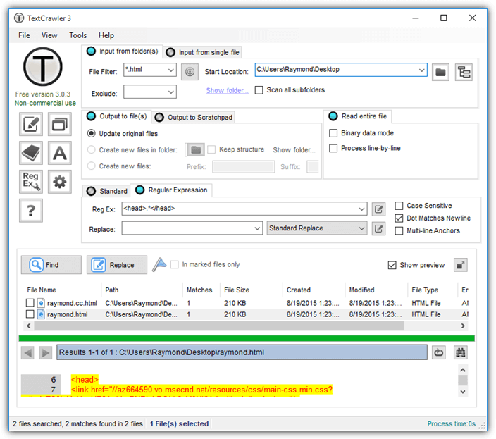 textcrawler replace multiline