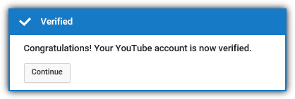 congratulations your youtube account is now verified